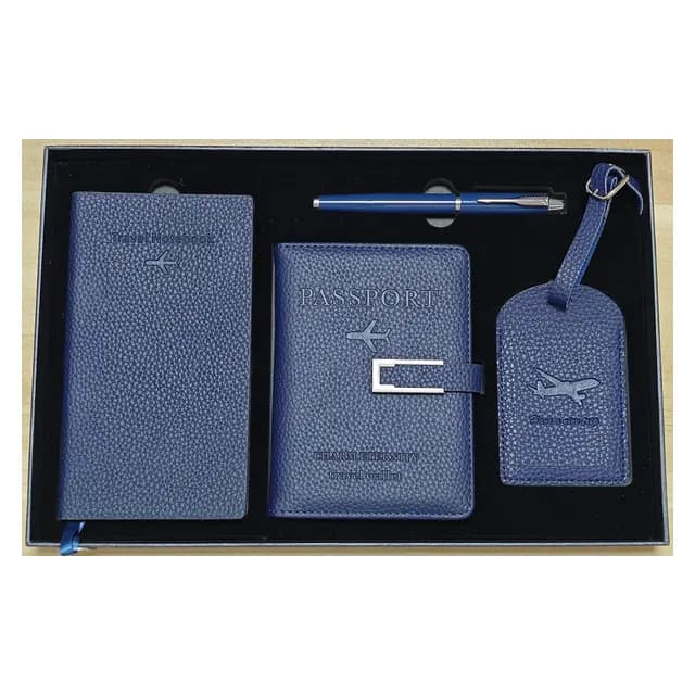 สมุดโน้ต พร้อม passport holder พร้อม luggage tag พร้อม sign ปากกา (MOQ 200 SETS)