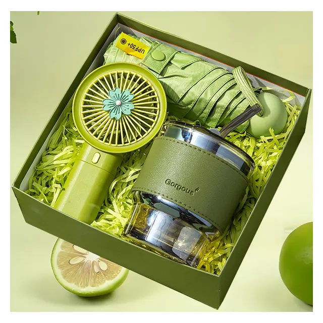 Fan พร้อม cup พร้อม ร่มพับ set