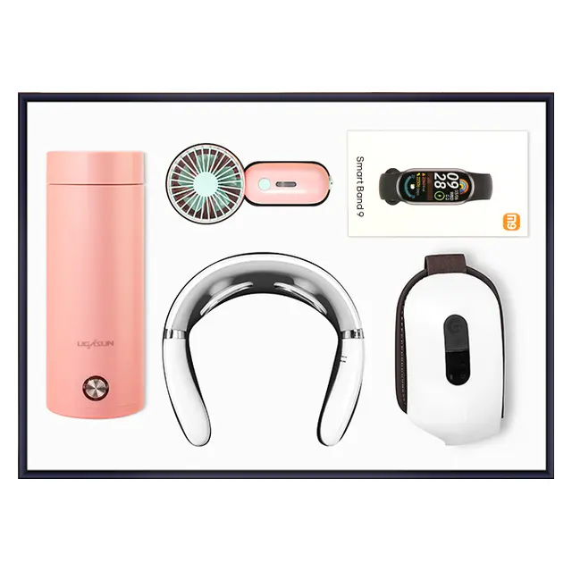 Portable electric kettle พร้อม fan พร้อม เครื่องนวดคอ พร้อม สมาร์ตแบนด์ พร้อม eye massager