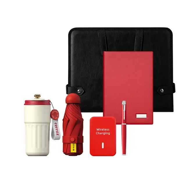 Organizer Bag พร้อม ร่มพับ พร้อม แก้วกาแฟ พร้อม พาวเวอร์แบงก์ พร้อม สมุดโน้ต พร้อม ปากกา