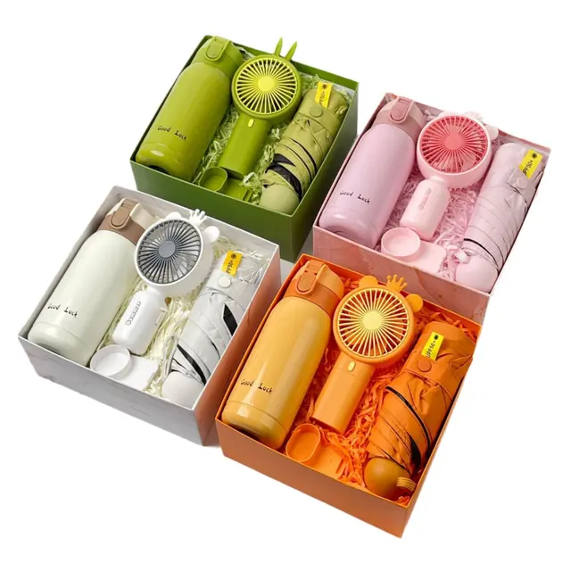 กระบอกน้ำเก็บอุณหภูมิ พร้อม fan พร้อม ร่มพับ set (MOQ 50 sets)