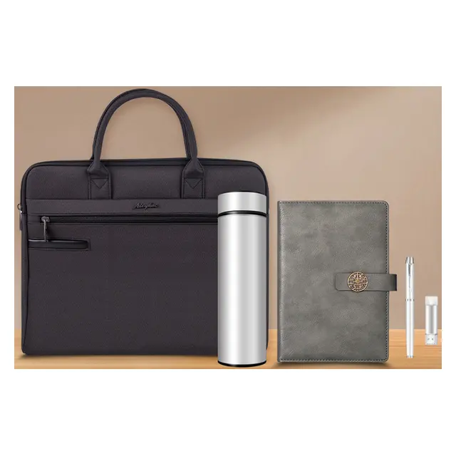 Briefcase พร้อม vacuum กระบอกน้ำเก็บอุณหภูมิ พร้อม สมุดโน้ต พร้อม ปากกา พร้อม แฟลชไดรฟ์ USB gift pack