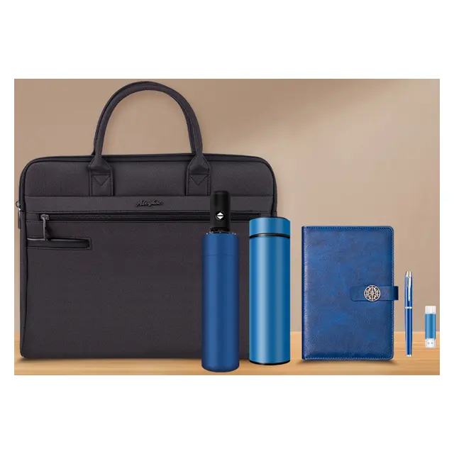 Briefcase พร้อม ร่มพับ พร้อม vacuum กระบอกน้ำเก็บอุณหภูมิ พร้อม สมุดโน้ต พร้อม ปากกา พร้อม usb gift pack