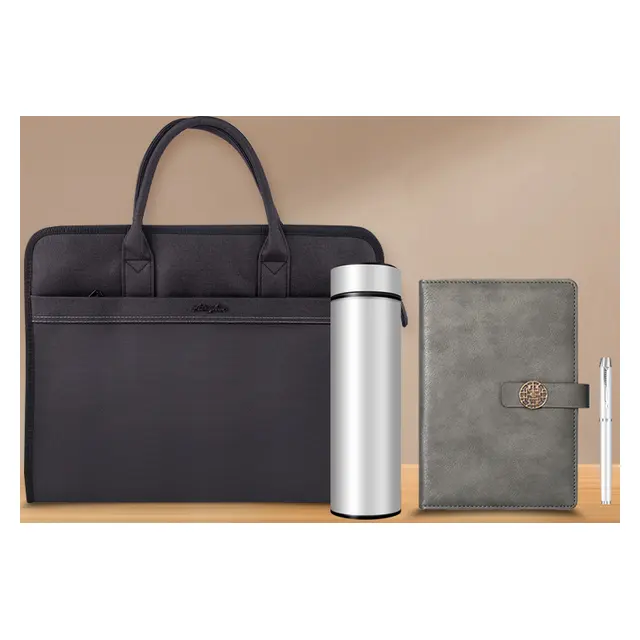 Briefcase พร้อม vacuum กระบอกน้ำเก็บอุณหภูมิ พร้อม สมุดโน้ต พร้อม ปากกา gift pack