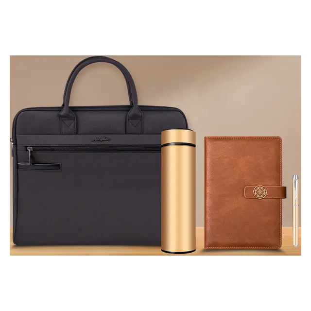 Briefcase พร้อม vacuum กระบอกน้ำเก็บอุณหภูมิ พร้อม สมุดโน้ต พร้อม ปากกา gift pack