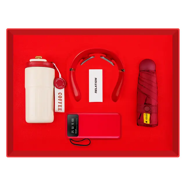 แก้วมัค พร้อม เครื่องนวดคอ พร้อม Mini ร่มพับ พร้อม พาวเวอร์แบงก์ with phone stand
