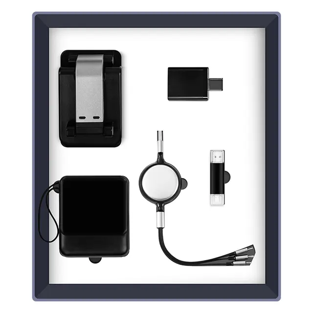 Phone holder พร้อม พาวเวอร์แบงก์ พร้อม charger พร้อม แฟลชไดรฟ์ USB พร้อม usb cable