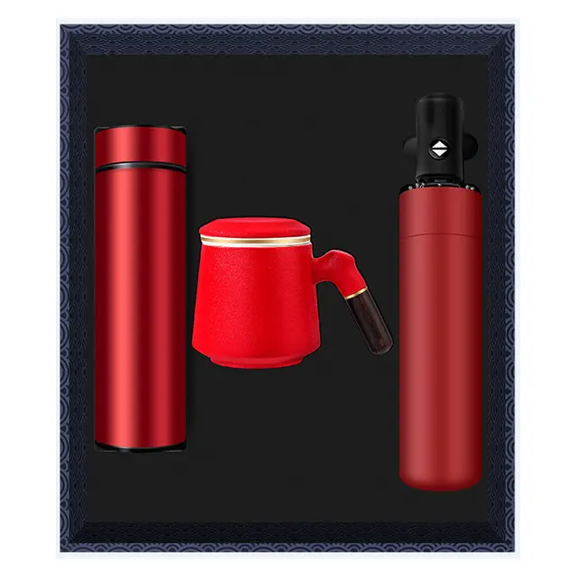 Vacuum กระบอกน้ำเก็บอุณหภูมิ พร้อม tea แก้วมัค พร้อม ร่มพับ