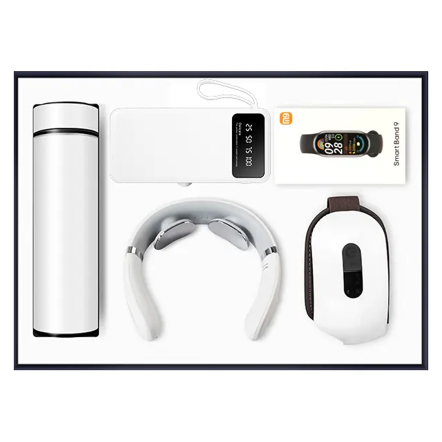 Temperature display แก้วเก็บอุณหภูมิ พร้อม Eye massage พร้อม สมาร์ตแบนด์ พร้อม Neck massage พร้อม พาวเวอร์แบงก์