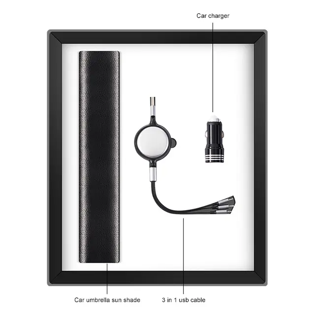 Car sunshade ร่มพับ พร้อม USB cable พร้อม Car charger