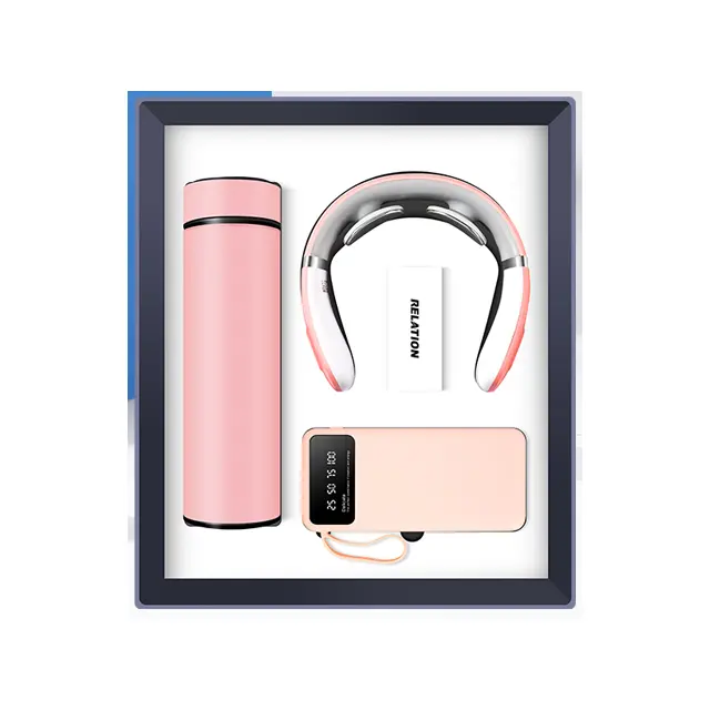 Vacuum กระบอกน้ำเก็บอุณหภูมิ พร้อม เครื่องนวดคอ พร้อม พาวเวอร์แบงก์ with phone stand