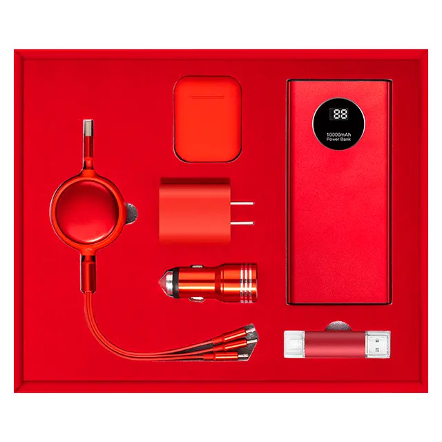 USB cable พร้อม wireless หูฟังไร้สาย พร้อม plug พร้อม car charger พร้อม แฟลชไดรฟ์ USB พร้อม พาวเวอร์แบงก์ ชุดของขวัญ
