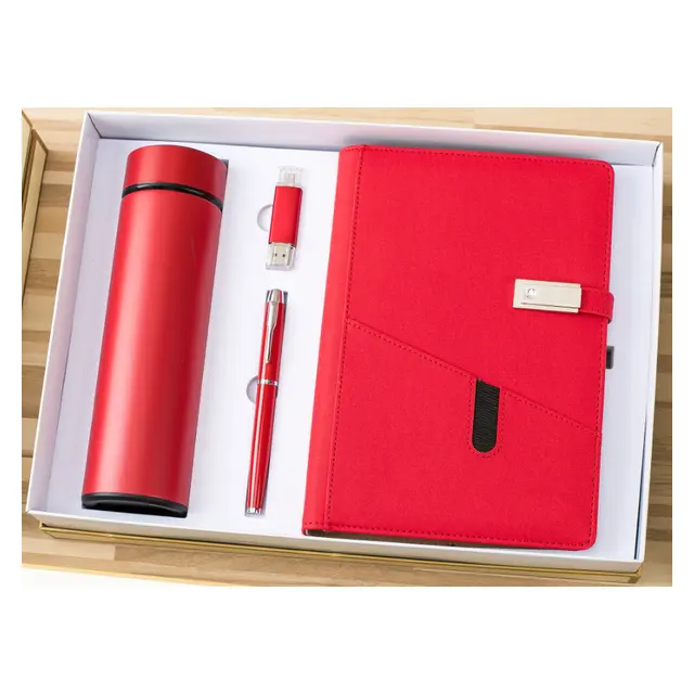Vacuum กระบอกน้ำเก็บอุณหภูมิ พร้อม A5 loose leaf สมุดโน้ต พร้อม ปากกา พร้อม แฟลชไดรฟ์ USB
