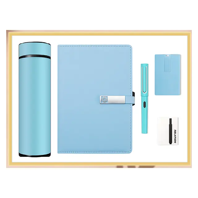 Morandi color series: กระบอกน้ำเก็บอุณหภูมิ พร้อม สมุดโน้ต A5 พร้อม fountain ปากกา พร้อม usb พร้อม ink refill