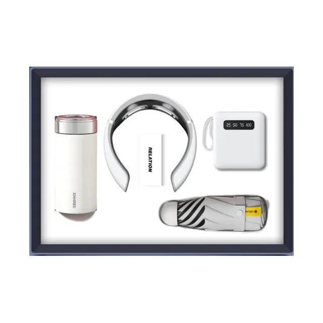 Vacuum กระบอกน้ำเก็บอุณหภูมิ พร้อม เครื่องนวดคอ พร้อม พาวเวอร์แบงก์ พร้อม ร่มพับ
