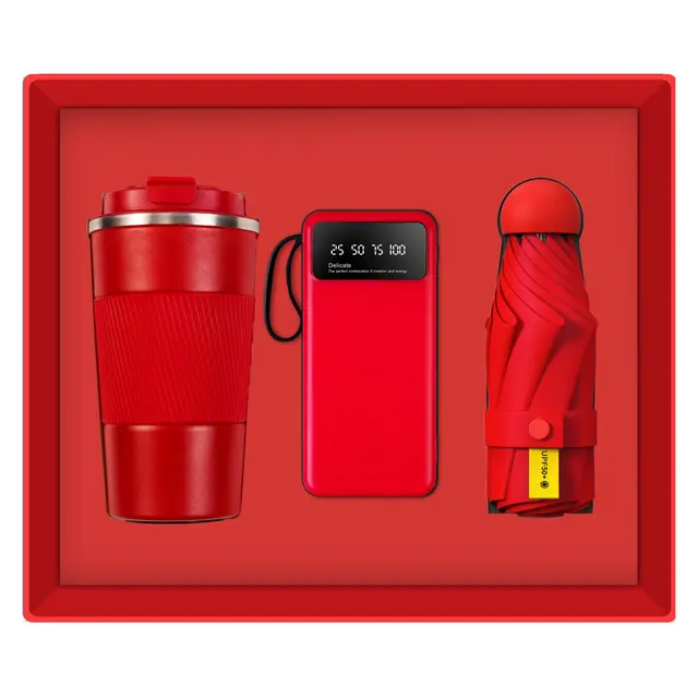 Temperature display แก้วกาแฟ พร้อม พาวเวอร์แบงก์ พร้อม Manual ร่มพับ