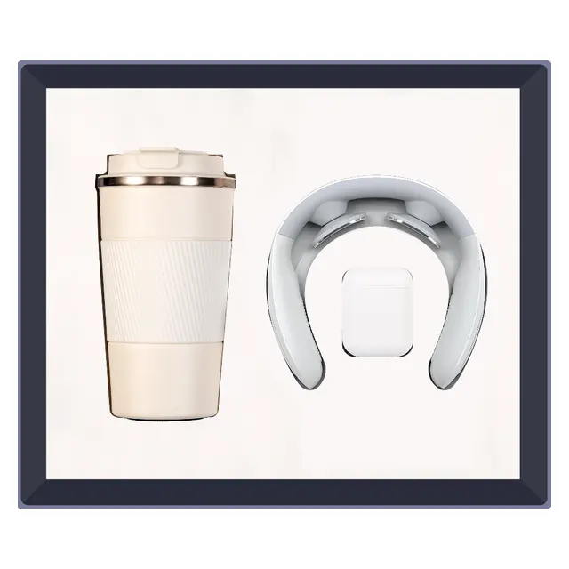Temperature display แก้วกาแฟ พร้อม เครื่องนวดคอ พร้อม wireless หูฟังไร้สาย