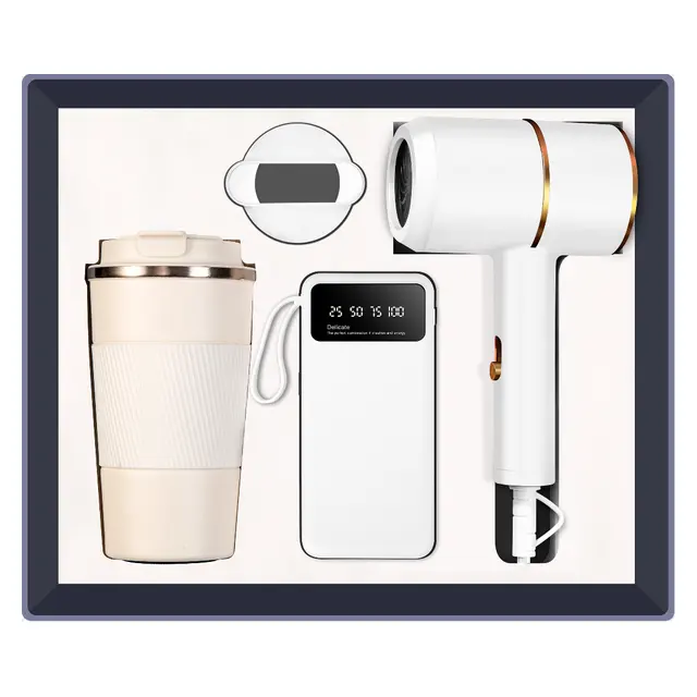 Temperature display แก้วกาแฟ พร้อม พาวเวอร์แบงก์ พร้อม Hair dryer
