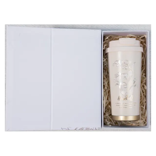 Vintage flower style thermos cup in gift packing