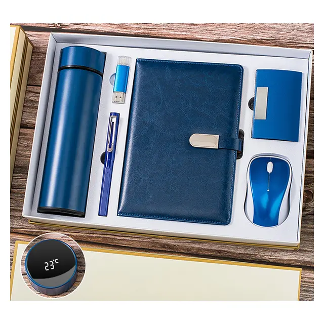แก้วเก็บอุณหภูมิ พร้อม แฟลชไดรฟ์ USB พร้อม ปากกา พร้อม A5 plain สมุดโน้ต พร้อม name card holder พร้อม mouse
