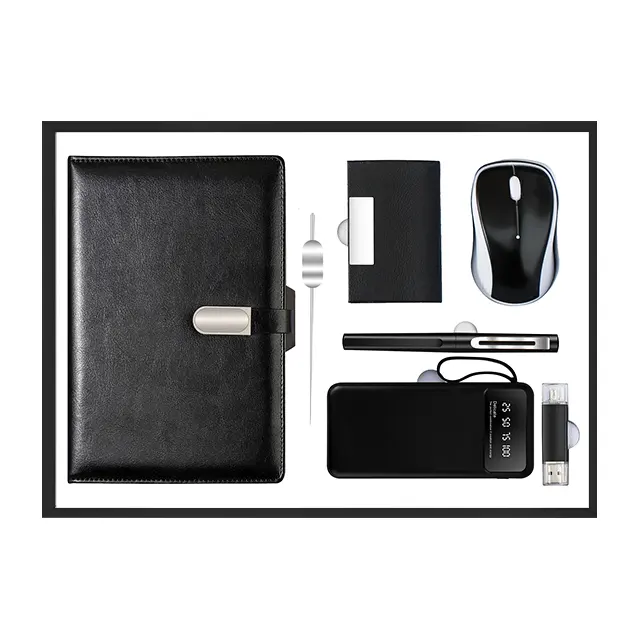 A5 plain สมุดโน้ต พร้อม bookmark พร้อม name card holder พร้อม mouse พร้อม ปากกา พร้อม พาวเวอร์แบงก์ พร้อม แฟลชไดรฟ์ USB