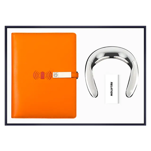 Wireless charging พาวเวอร์แบงก์ สมุดโน้ต พร้อม Neck massage