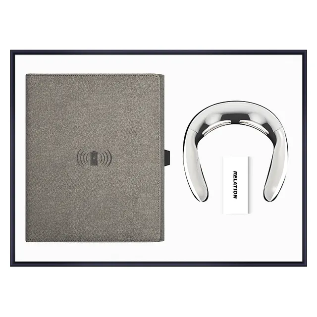 Wireless charging พาวเวอร์แบงก์ สมุดโน้ต with Writing screen notepad and calculator พร้อม Neck massage