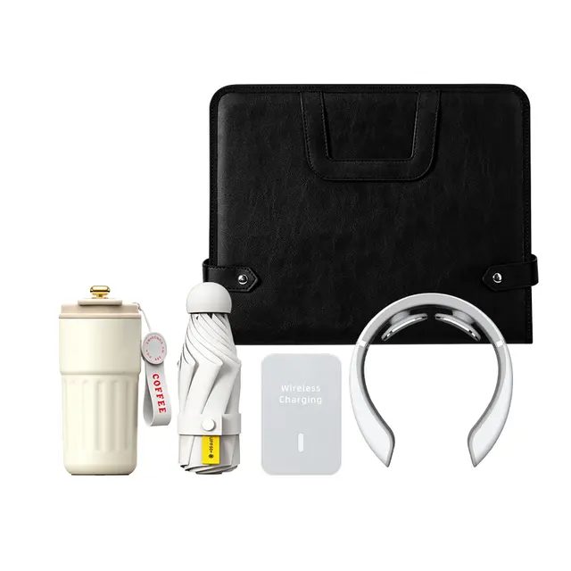 Organizer Bag พร้อม ร่มพับ พร้อม แก้วกาแฟ พร้อม พาวเวอร์แบงก์ พร้อม เครื่องนวดคอ