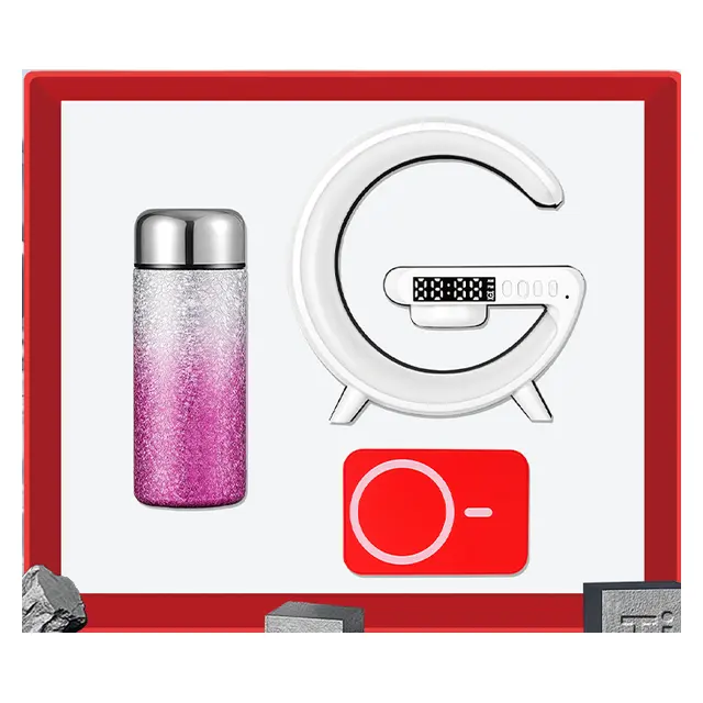 Ti กระบอกน้ำเก็บอุณหภูมิ พร้อม G shape แท่นชาร์จไร้สาย & ลำโพง พร้อม พาวเวอร์แบงก์