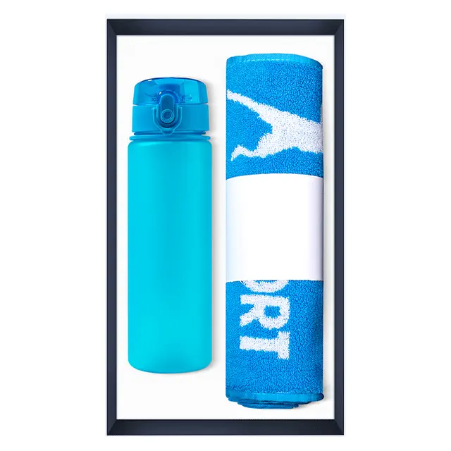 Sport กระบอกน้ำ พร้อม towel ชุดของขวัญ