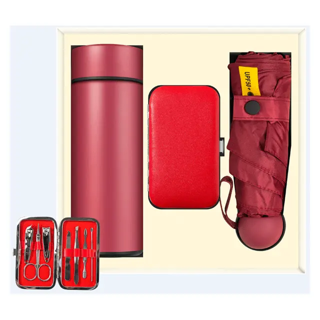 ร่มพับ พร้อม nail clipper box พร้อม vacuum กระบอกน้ำเก็บอุณหภูมิ