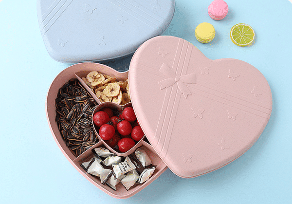EcoFriendly-กล่องใส่อาหารรูปหัวใจมีฝาปิด