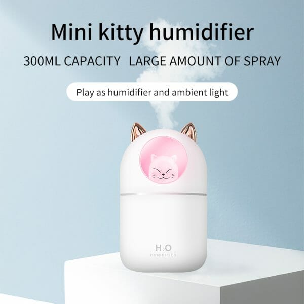 เครื่องทำความชื้น Mini Kitty +ที่ใส่ปากกา แบบถ้วยรางวัลเรืองแสง (Trophy Night Light) ในกล่องของขวัญพรีเมี่ยมและถุงพร้อมสกรีน : Model : TYD0862 - Image 4