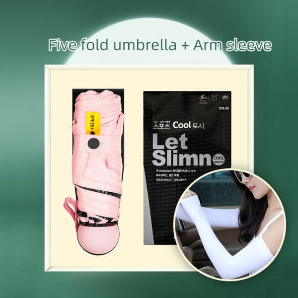 Cool arm sleeve Ice silk (ปลอกแขนกันร้อนผ้า ice silk) + ร่มพับอัตโนมัติป้องกัน UPF50 ในกล่องของขวัญพรีเมี่ยมและถุงพร้อมสกรีน : Model : TBX-1-2 - Image 19