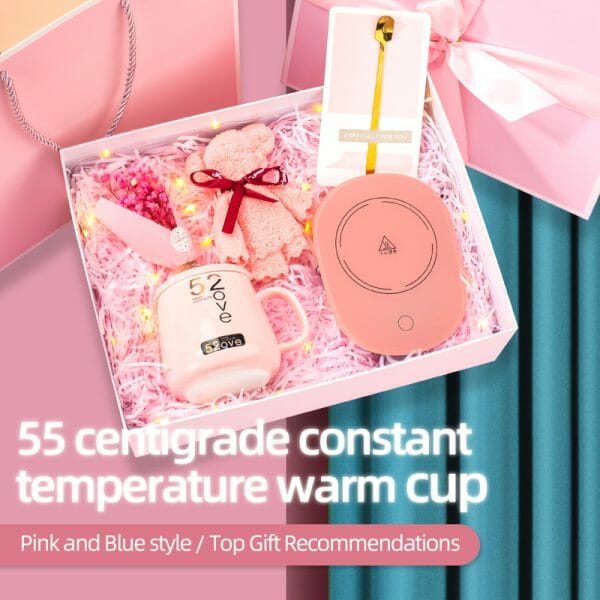 ชุดแก้วเซรามิคพร้อมถาด Heating Pad (ทำความร้อน) + ร่มพับอัตโนมัติ + เครื่องนวดคอ + พัดลม + สบู่ดอกไม้ ในกล่องของขวัญพรีเมี่ยมและถุงพร้อมสกรีน   Model : TWR01-9 - Image 4