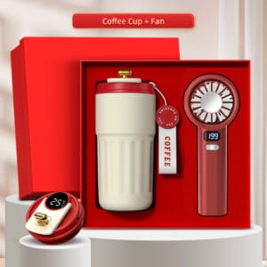 ชุดของขวัญพรีเมียม แก้วมัคพรีเมี่ยม(Mug) + พัดลมไร้สายพกพา Model : TFS15-2