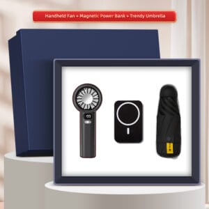 Gift Set 3in1 ครบจบ! พัดลม + เพาเวอร์แบงค์ + ร่มพับ พกง่าย ใช้จริง ดูหรูหราในกล่องพรีเมียม Model : TFS15-3